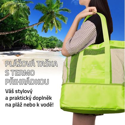 Obrázek z Plážová taška s termo přihrádkou - zelená