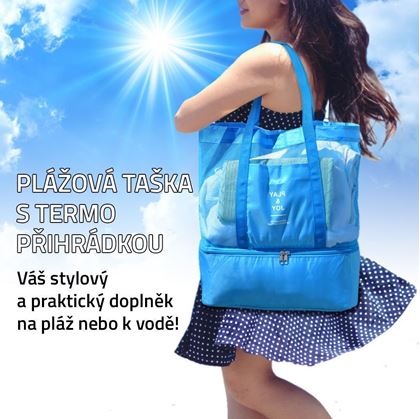Obrázek z Plážová taška s termo přihrádkou - modrá