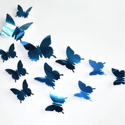 Obrázek z Zrcadlový motýl 12 ks - modrý