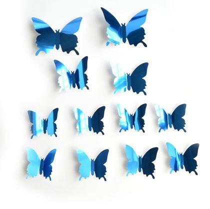 Obrázek z Zrcadlový motýl 12 ks - modrý