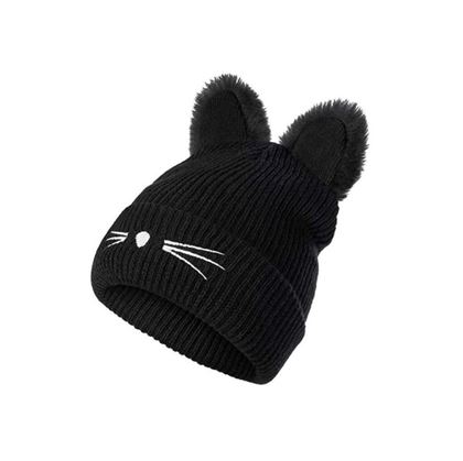 Kočičí čepice - černá 