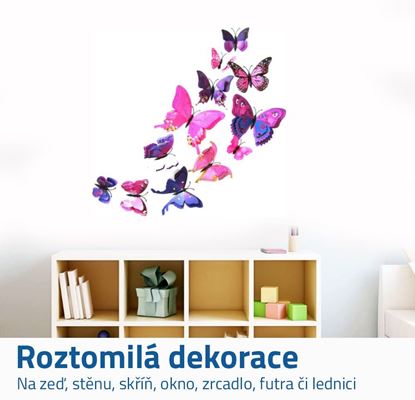 Obrázek 3D motýlci na zeď