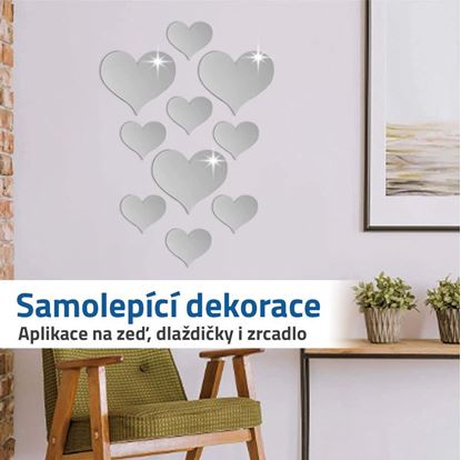 Zrcadlové samolepky srdíčka