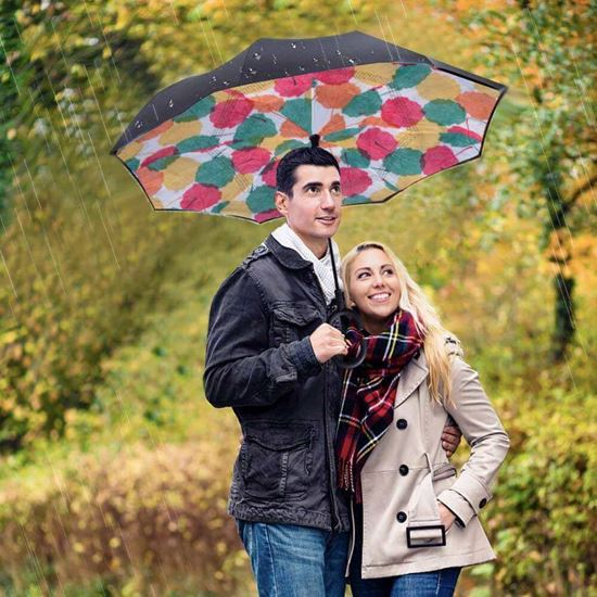 Obrácený deštník - podzimní listí