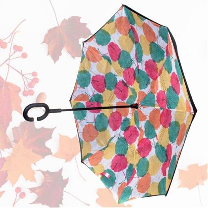 Obrácený deštník - podzimní listí