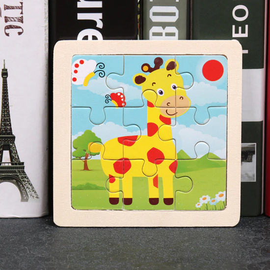 Dřevěné puzzle pro děti - žirafa