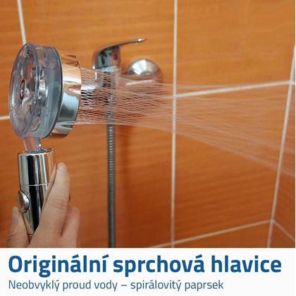 Obrázek z Úsporná rotující sprchová hlavice - stříbrná