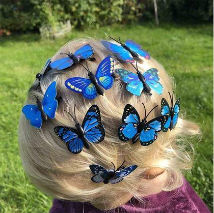 Obrázek z Sponky do vlasů motýlci 10 ks - modré