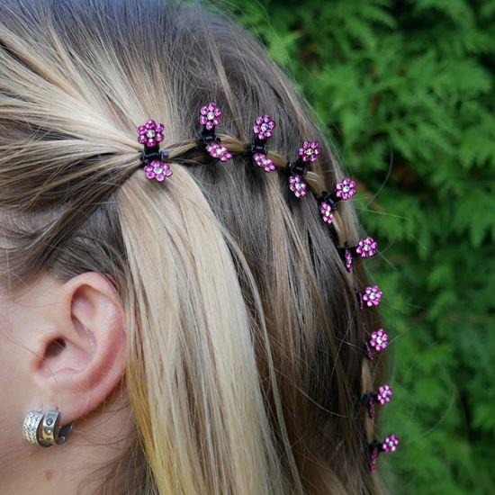 Obrázek z Sponky do vlasů kytičky 12 ks - růžové