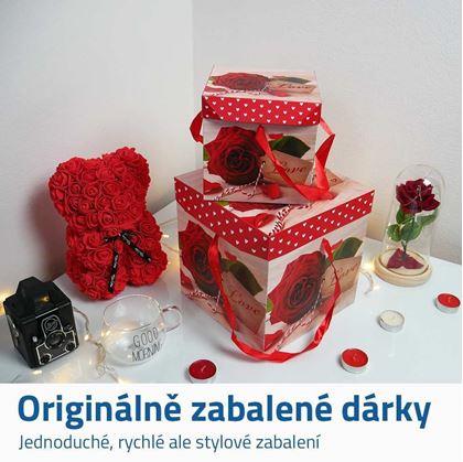 Obrázek z Dárková krabička 15 cm -  valentýnská růže