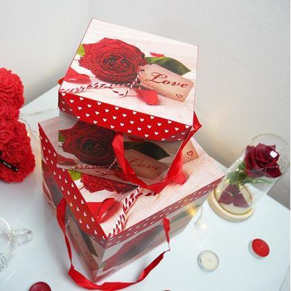 Obrázek z Dárková krabička 15 cm -  valentýnská růže
