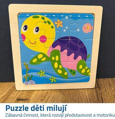 Dřevěné puzzle pro děti - želva