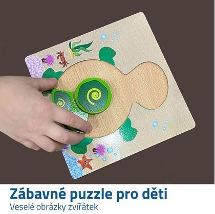 Obrázek z Dřevěné puzzle pro nejmenší - želva