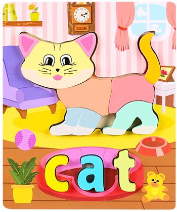 Obrázek z Anglické puzzle pro nejmenší - kočička