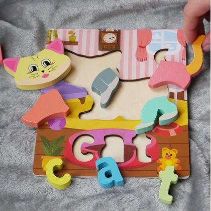 Obrázek z Anglické puzzle pro nejmenší - kočička