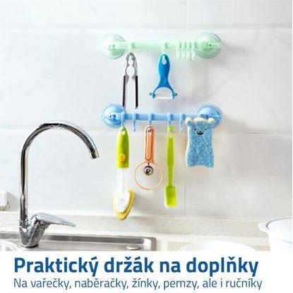 Přenosný držák s háčky - modrý