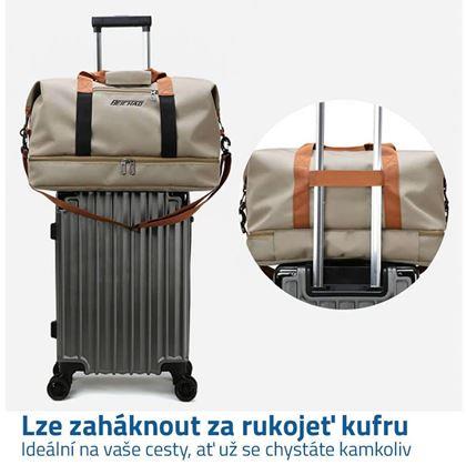 Cestovní taška s popruhem - béžová