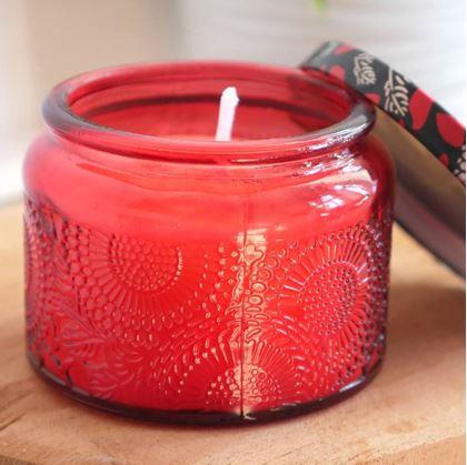 Obrázek z Vonná svíčka ve skle - červená, vůně levandule
