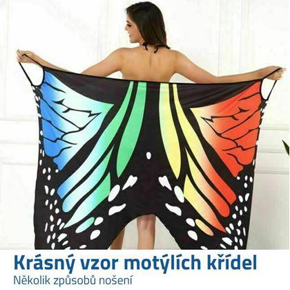 Plážové šaty - motýlí křídla L-XL - duhové