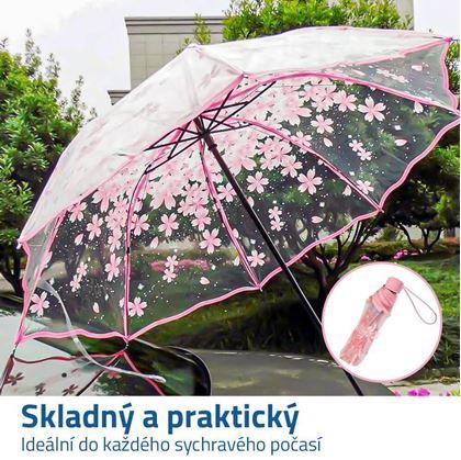 Průhledný deštník - květiny