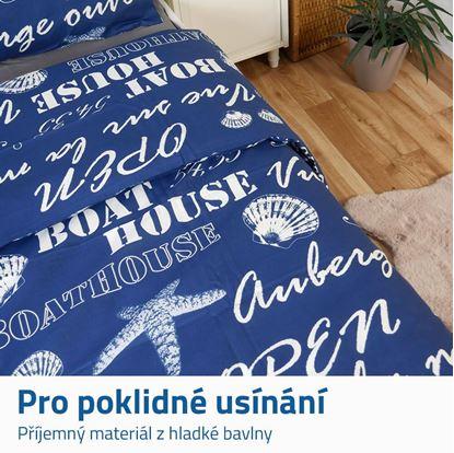 Obrázek Bavlněné povlečení - modrý nápis