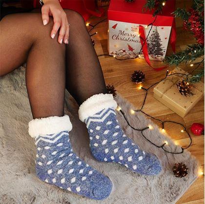Vánoční hřejivé ponožky s kožíškem