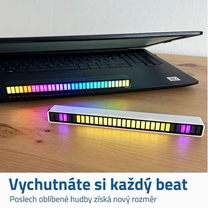 Obrázek z LED světelný panel reagující na zvuk - bílý