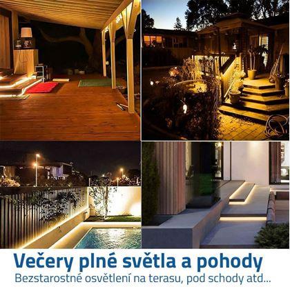 Solární LED páska 5 m - teplá bílá