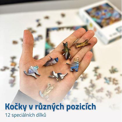 Dřevěné kočičí puzzle - zrzavá kočka