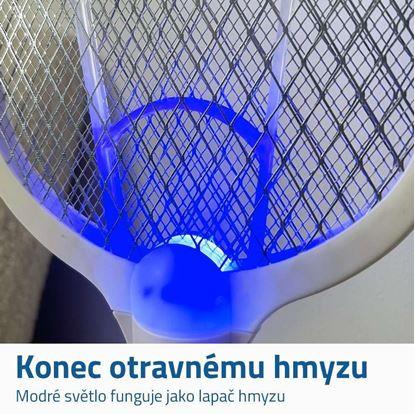 Elektrická plácačka na mouchy s UV světlem a USB nabíjením