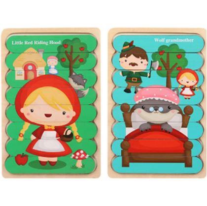 Obrázek z Dřevěné puzzle ze špachtlí pro děti - Červená Karkulka