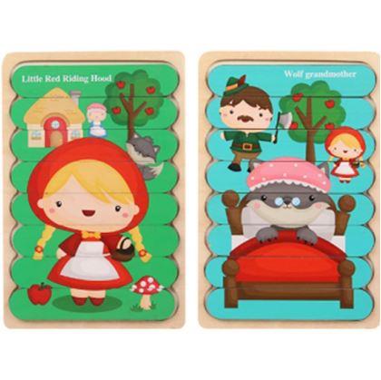 Obrázek z Dřevěné puzzle ze špachtlí pro děti - Červená Karkulka