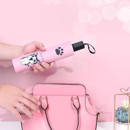 Obrázek z Skládací kočičí deštník  - světle růžový