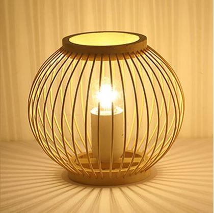 Obrázek z Bambusová stolní lampa s LED žárovkou