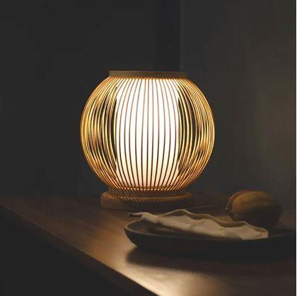 Obrázek z Bambusová stolní lampa s LED žárovkou