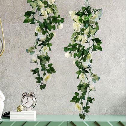 Obrázek z Umělá převislá květina 90 cm - bílá
