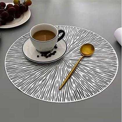 Obrázek z Kulaté prostírání na stůl sluneční paprsky - stříbrné