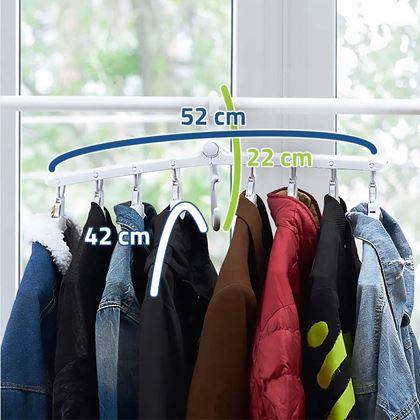 Obrázek z Multifunkční úsporný věšák do skříně s 8 ramínky