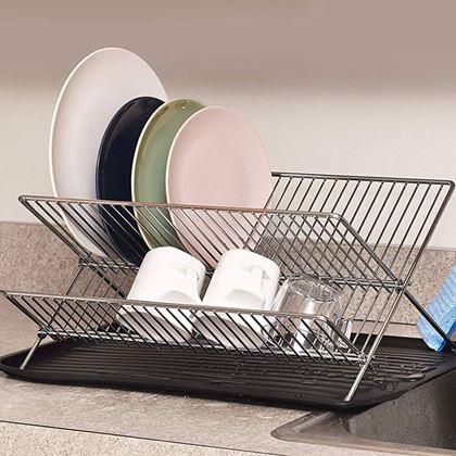 Obrázek z Nerezový odkapávač na nádobí s tácem