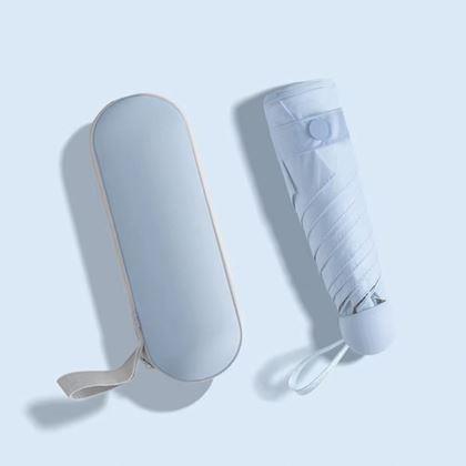 Obrázek z Mini skládací deštník s pouzdrem - modrý