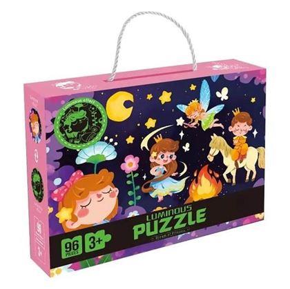 Obrázek z Dětské puzzle svítící ve tmě 96 dílků - princezny