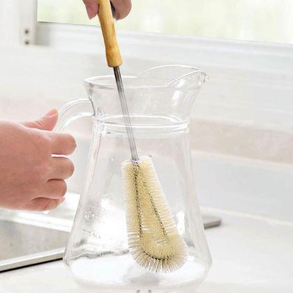 Obrázek z Čistící kartáč na lahve s dřevěnou rukojetí