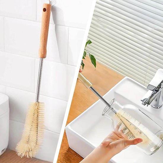 Obrázek z Čistící kartáč na lahve s dřevěnou rukojetí