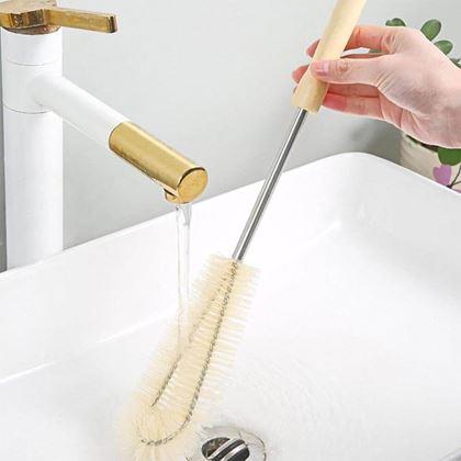 Obrázek z Čistící kartáč na lahve s dřevěnou rukojetí