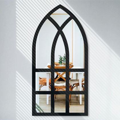 Obrázek z Nástěnné nalepovací zrcadlo ve tvaru okna 44x22 cm