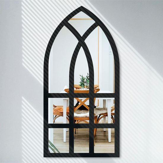 Obrázek z Nástěnné nalepovací zrcadlo ve tvaru okna 44x22 cm