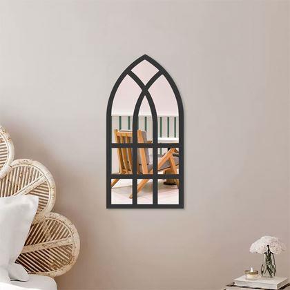 Obrázek z Nástěnné nalepovací zrcadlo ve tvaru okna 44x22 cm