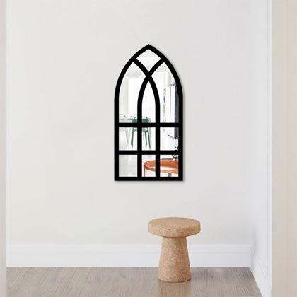 Obrázek z Nástěnné nalepovací zrcadlo ve tvaru okna 44x22 cm