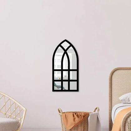 Obrázek z Nástěnné nalepovací zrcadlo ve tvaru okna 44x22 cm