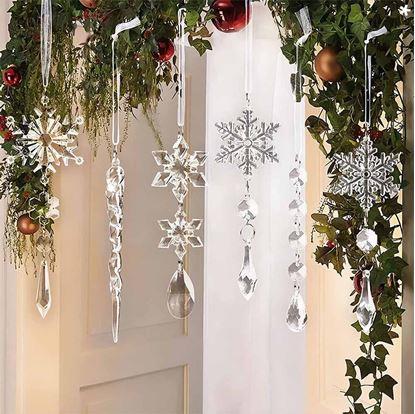 Obrázek Vánoční ozdoby na stromeček 5 ks - ledové ornamenty